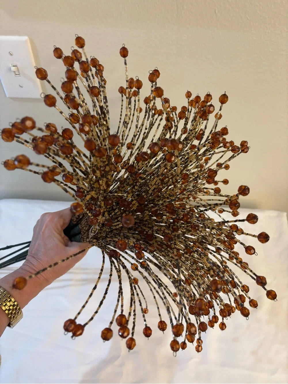 Amber Beaded Sprays/Picks (6)- Home Accent